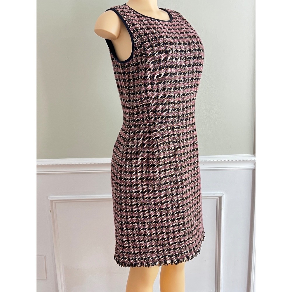 Vintage Brooks Brothers‎ Red Fleece  Dress Womens 8 Tweed Plaid Shift Old Money